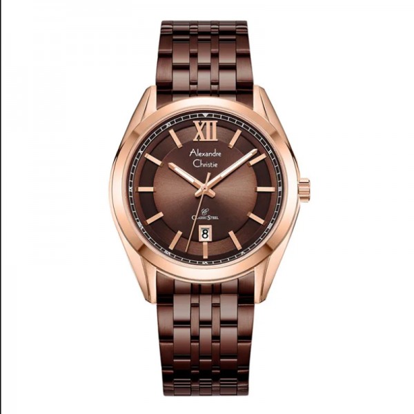 Alexandre Christie AC 8690 Rosegold Brown Man MDBROBO